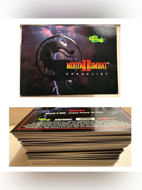 Classic games Other - 1994 Classic Games Mortal Kombat Il Series 2 Near Complete Base Set 73/80 Cards
